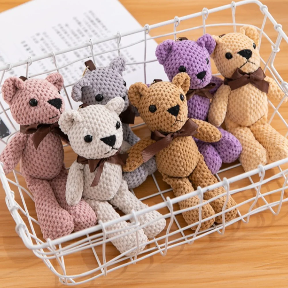 Super Cute Pineapple Bear Doll Keychain Stuffed Animal 16cm Soft Plush Stuffed Bear Animal Toy Creative Birthday Gift