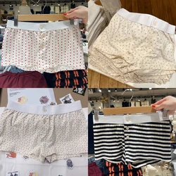 Floral Print Patchwork Shorts Women Summer Cute Elastic High Waist Slim Button Home Short Pants Y2k Vintage Sweet Casual Shorts