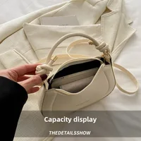 Sac à main de luxe français pour femmes, couleur unie, Texture haut de gamme, sac à bandoulière polyvalent pour dames 2