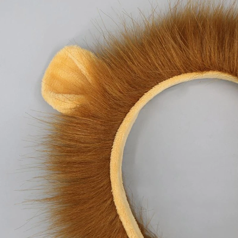 

Lion-Costumes Set Animal Ears Tail Gloves Set Lion-Fancy Dress Accessories Ears Headband Tail Halloween Cosplay Props