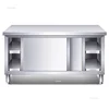 Multi-functional Storage Kitchen Cabinets Stainless Steel Kitchen Worktop Sliding Door Cupboard Kitchen Cabinet for Restaurant X 3