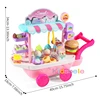 Toys Pretend Play Set Mini Ice Cream Candy Trolley Ice Cream Shopping Cart House Play Educational Car Truck Cart Brain Game Kids 4