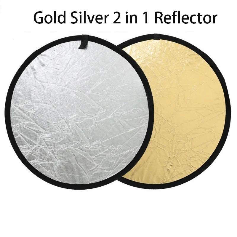 Reflector Handheld Multi-folding Portable Light Plate Suitable For Live Photography Studio 2 In 1 Gold  Silver