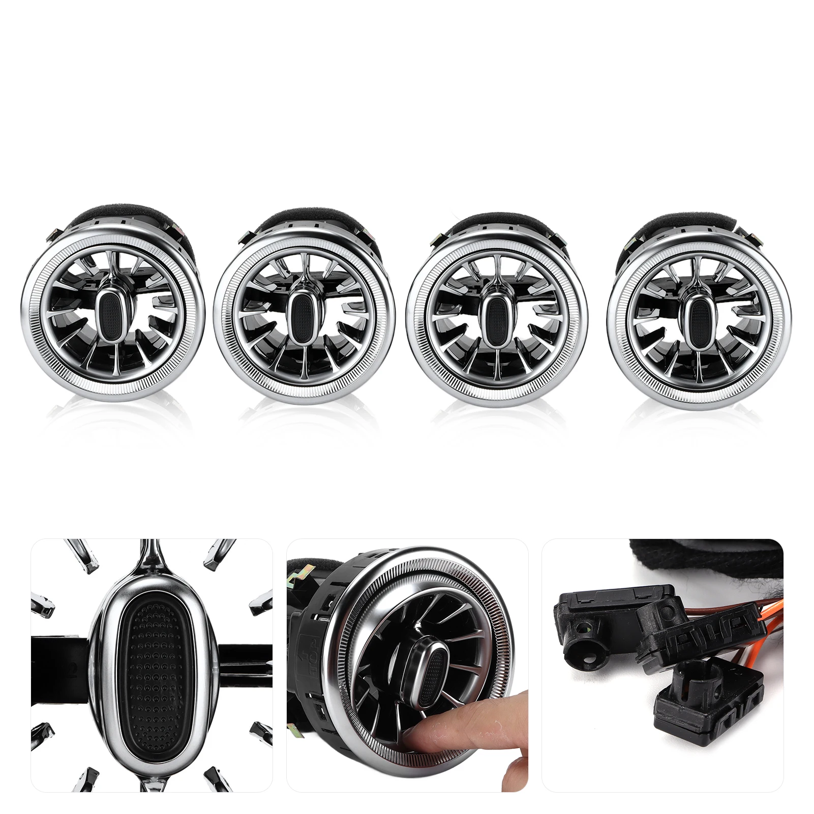 전면 LED 터빈 에어 벤트 앰비언트 라이트 키트, 메르세데스 벤츠 V클래스 W447 20142020 교체, 4 개, 3 색