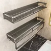 Bathroom Rack Punch-free Bathroom Shelf Toilet Space Aluminum No Drill Hanging Rack Bathroom Organizer Hang on the Wall 6