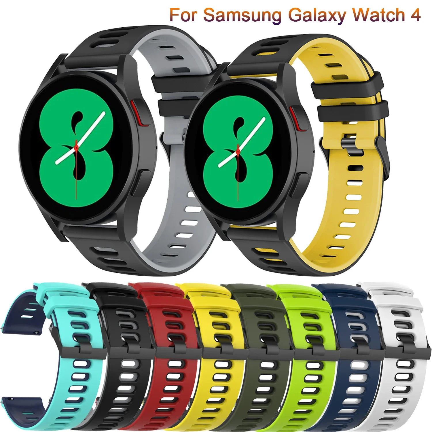 

For Samsung galaxy watch 4 Classic 42mm 46mm Strap Sport Bracelet Silicone Watchband 20mm Watch Band For galaxy watch4 40mm 44mm