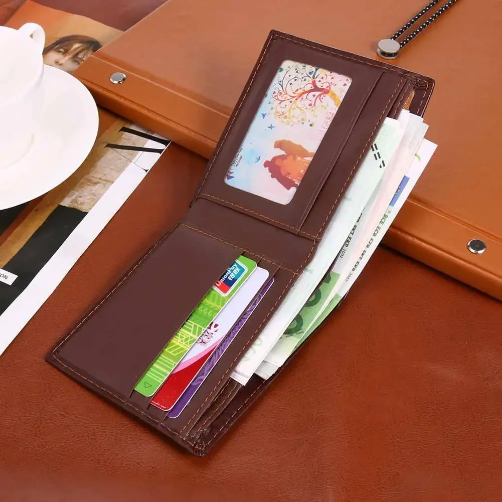 Upscale Upgrade Ultra Thin Mini Wallet Men Women Business PU Leather Small Wallets Coin Purse Credit Card Holder Wallets