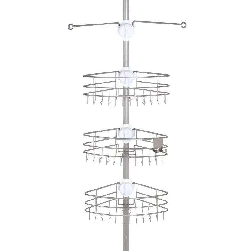 

Kenney® EasySlide™ 4-Way Adjustable Corner Pole Caddy, Brushed Nickel