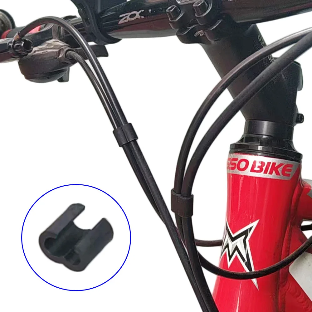 10pcs 자전거 유압식 기계식 디스크 브레이크 시프트 케이블 가이드 호스 클립 MTB 크로스 라인 클립 깔끔한 타이 홀더 자전거 액세서리