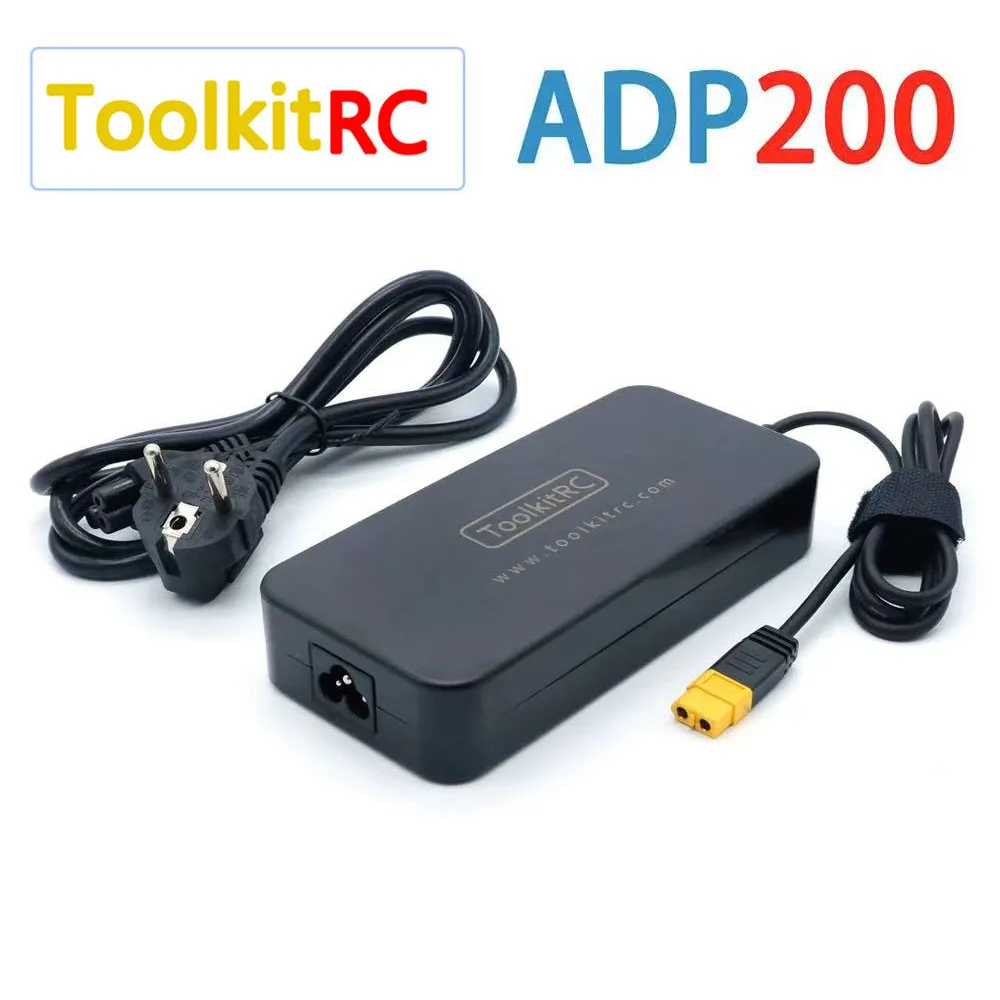 Зарядное устройство ToolKitRC ADP200, 200 Вт, 4 А, 19,5 В постоянного тока, 10,3 А, питание с выходным адаптером XT60 для зарядных устройств RC iSDT GTPower HotRC SkyRC