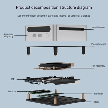 GenMachine AMD Ryzen5 4500U New Mini PC AMD GPU Windows 11 DDR4 8GB RAM + 256GB SSD Wifi6 BT5.2 HD Pc Gamer Computer 4