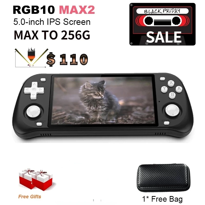 Новые портативные игровые консоли POWKIDDY RGB10 MAX2 256G в стиле ретро с открытым