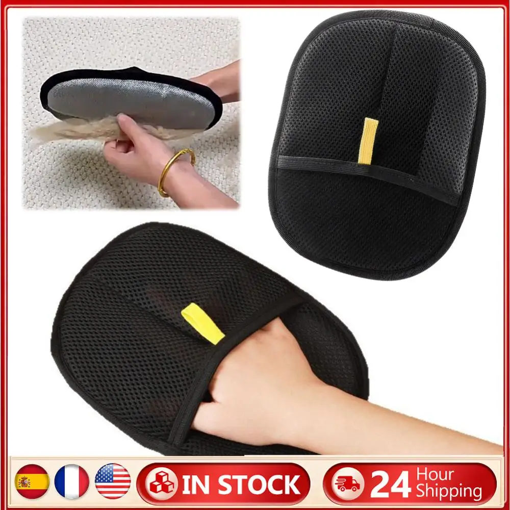 Pet Hair Remover Glove Cloth Black Deshedding Brush for Dog Cat Rabbit