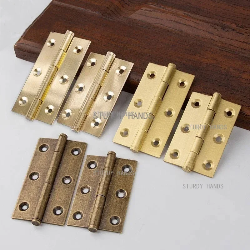 Antique Brass Door Hinges 4Pcs 2/2.5/3 inch for Wooden Box Furniture