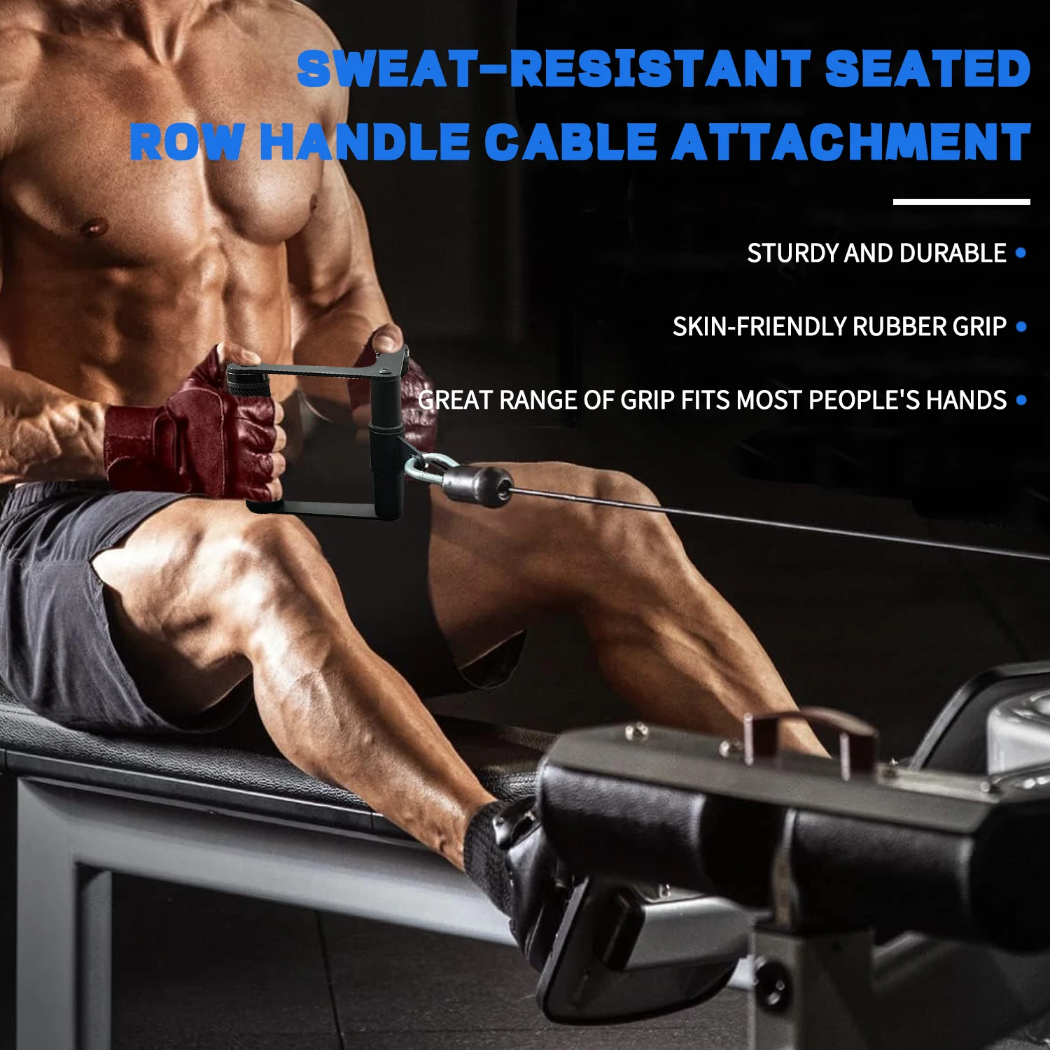 Maniglia doppia D Attacco per fila di cavi rotante a 360° per macchina per cavi Maniglia in gomma morbida Palestra Fness LAT Pulldown Close Grip  18