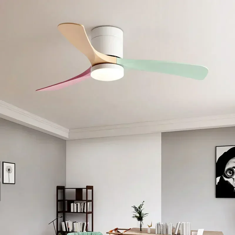 Hot Sale Morden Style Roof Ceiling Seeling Fan 3 Blades Dc Remote Control Inverter Fandelier Wood Ceiling Fan Light 46/56 Inch