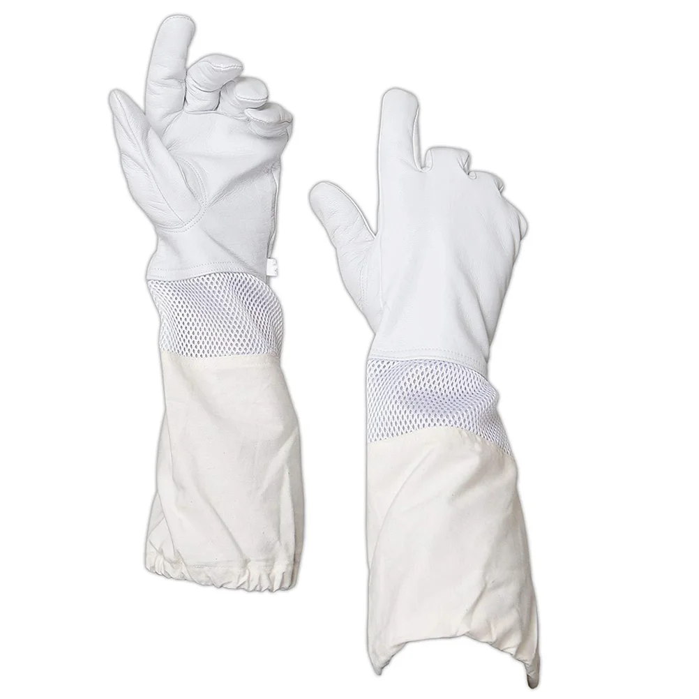 1 Pair Beekeeping Gloves Premium Goatskin Beekeeper's Glove Long Protective Gloves Size XL