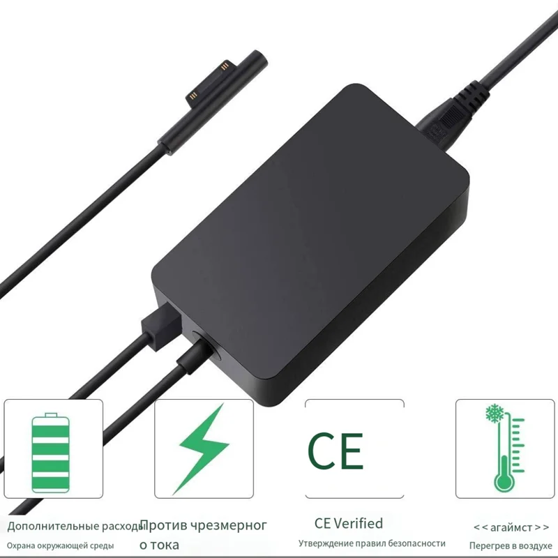For Microsoft Surface Book3/2 1932 Charger 127W 15V 8A Surface Pro9/8/7/6 Laptop4/3/2 Go3/2 Power Adapter Supply Compatible with 3