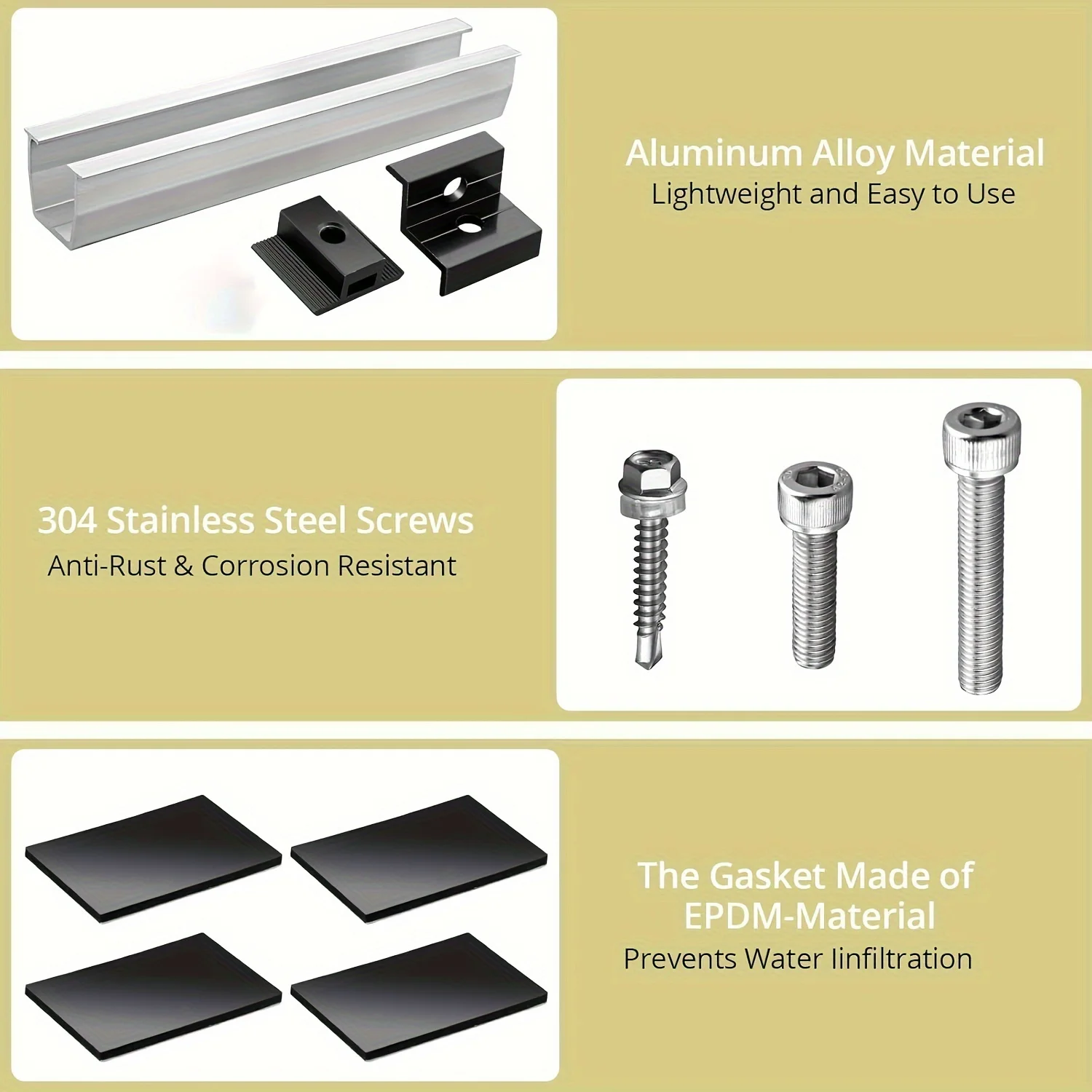 Solar Photovoltaic Bracket Aluminum Alloy Clamp 12Pcs/set For Solar Module Panel Racking Mounts Accessories