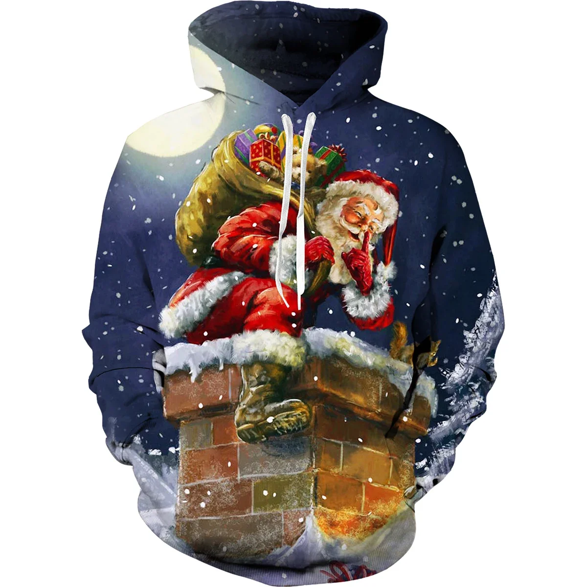 

Christmas Santa Claus Snowmen Autumn Winter 3D Printed Hoodie Men's Hooded Sweatshirt Long Sleeve Plus Size Women Mens Clothes