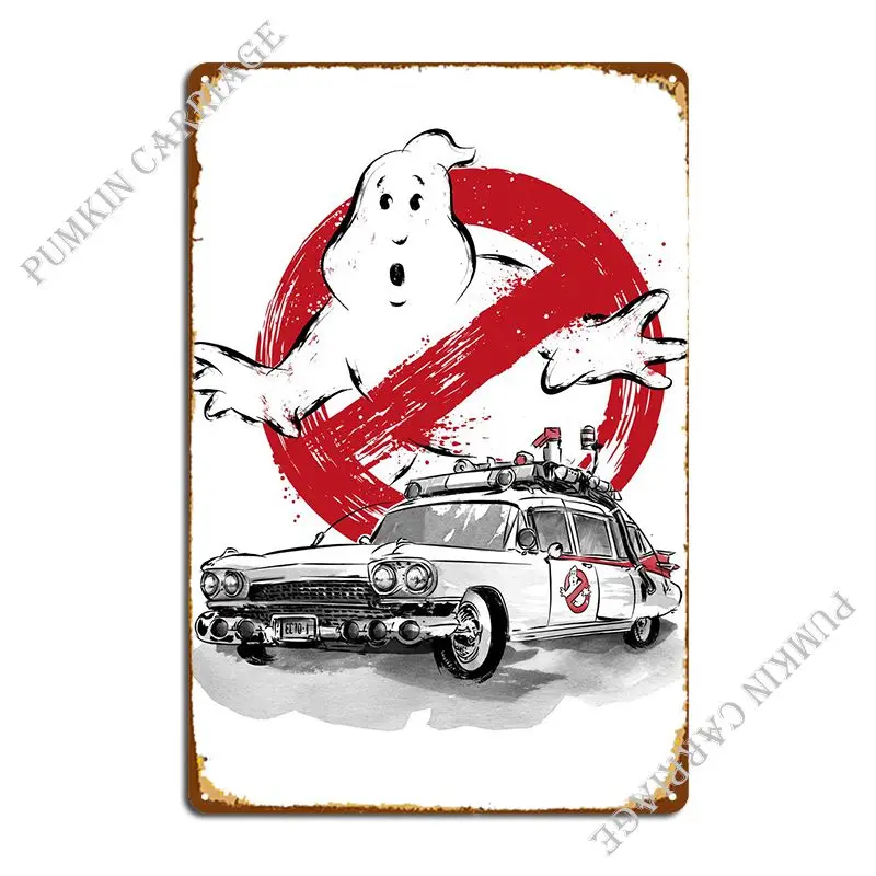 Ecto 1 Sumie Metal Sign Cinema Wall Pub Garage Personalizza Garage Tin Sign Poster
