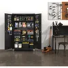 Upgraded Wide & Deep Garage Storage Cabinet, Metal Storage Cabinet with Pegboards, Wheels, Locking Doors and Adjustable Shelves 6