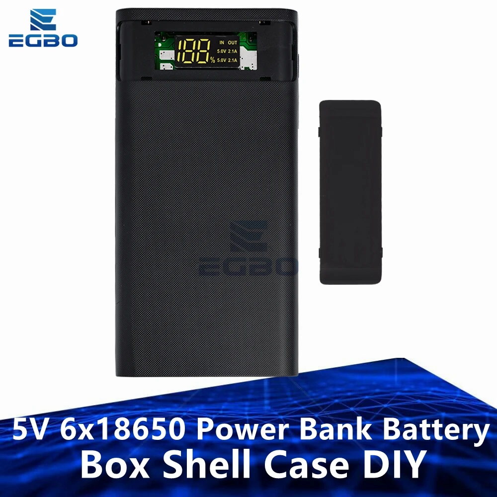 Taşınabilir 5V 6x1865 0 taşınabilir şarj cihazı bataryası kutu kabuk durumda DIY tip-c mikro USB hızlı şarj cep telefonu şarj kutusu kasa