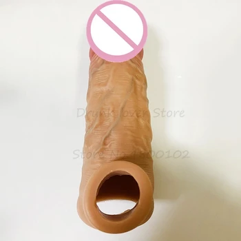Sex Shop Penis Extender Sleeve Big Cock Reusable Condom Delay Ejaculation Penis Sleeve Dick Male Dildo Enlargers Sex Toy For Men 2