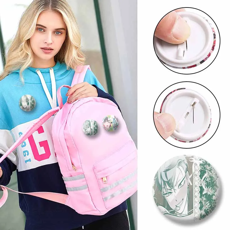 Cute Anime Pins Handmade Round Brooch Cartoon Cosplay Badge - Adorable Jewelry Accessories & Gifts