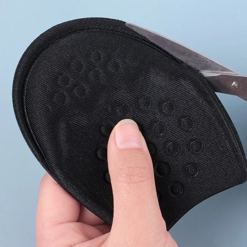 Elastic Knitted Cotton Forefoot Pad Strong Adhesive Insole Relieve Foot Pressure Fatigue Large Shoes Inserts Solid Color Cushion