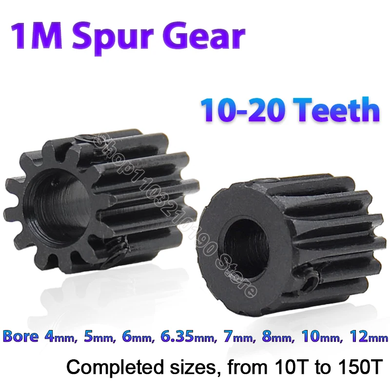 1Pc 1 Modulu Spur Gear 10T-20T Bore 4-12mm Transmission Accessories Motor Parts