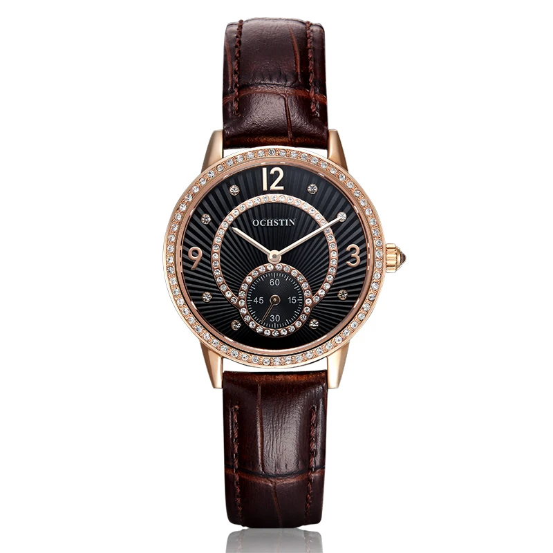 High Quality Women Fashion Dress Watch OCHSTIN Luxury Diamond Crystal Stainless Steel Japan Quartz Waterproof Date Ladies Watch