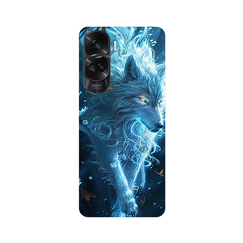 Wolf Painted Shockproof Soft Silicone Phone Case