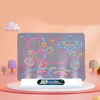 3D Magic Drawing Pad LED Light Colorful Space Ocean Dinosaur Painting Board Kids Educational Toys Grow Playmates Creative Gift 2