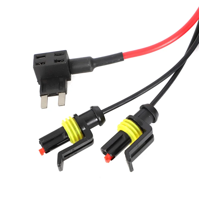 LED headlight harness adapter utilizing plug and play fuse tap harness with 4th wire present For Jeep Wrangler JL