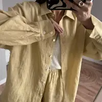 Women 2025 Summer Casual Linen Blouse Shorts Sets - Image 3