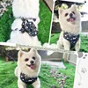 Dog harness collar leash, bracket with poo bag 4 sets, adjustable non-pull soft net cushion back heart, combination 5