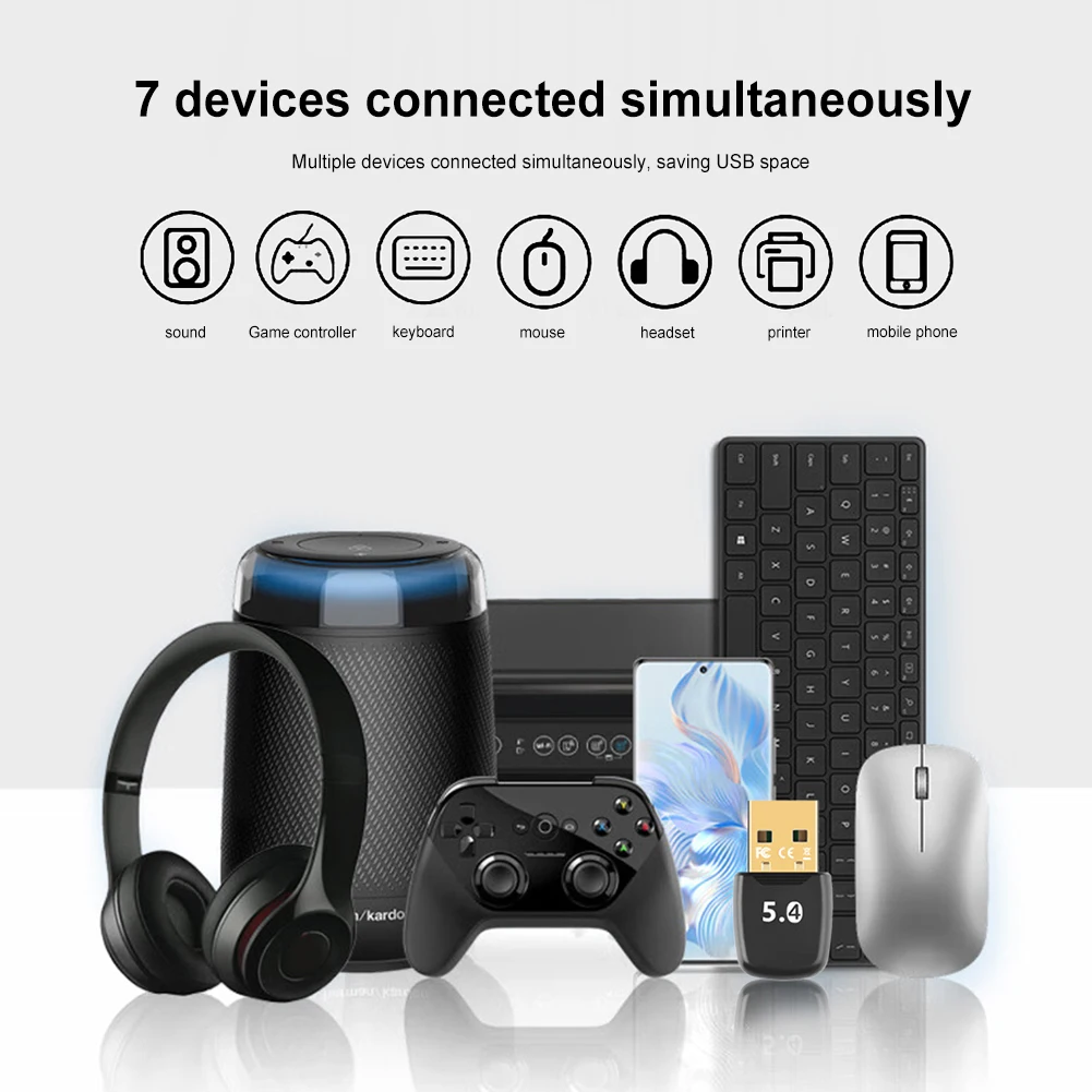 USB 블루투스 호환 5.4 어댑터 오디오 송신기 수신기 드라이버 무료 음악 오디오 수신기 PC 노트북 컴퓨터용