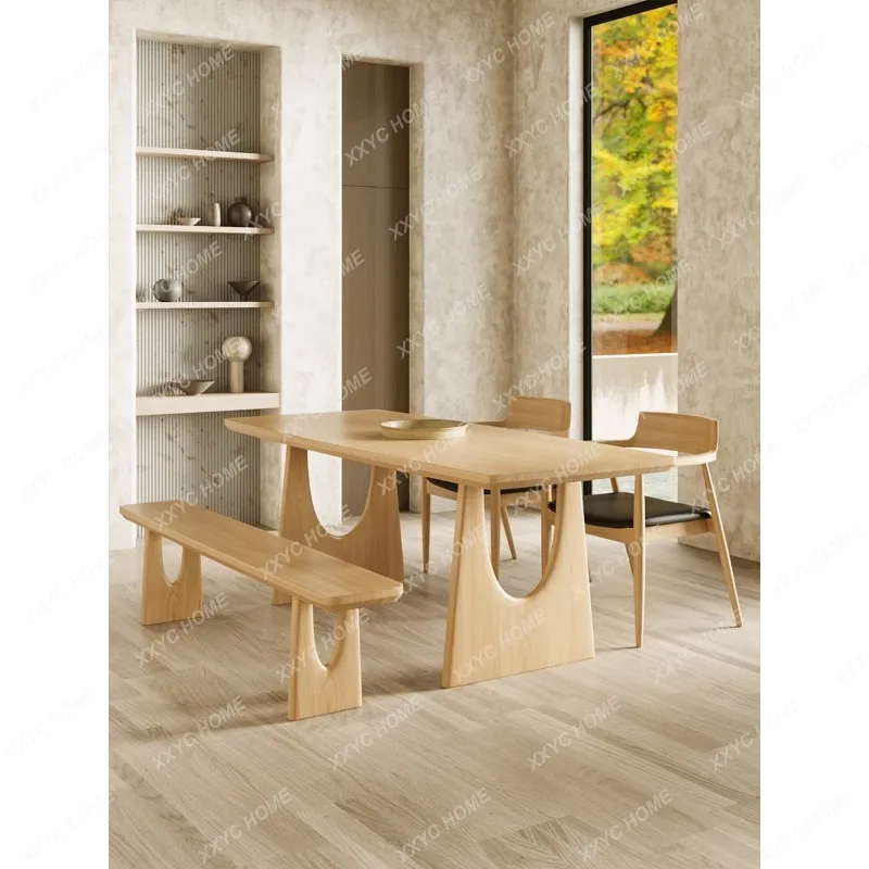 

Обеденный стол и стул из массива дерева, домашний обеденный стол, прямоугольный деревянный, светильник роскошный