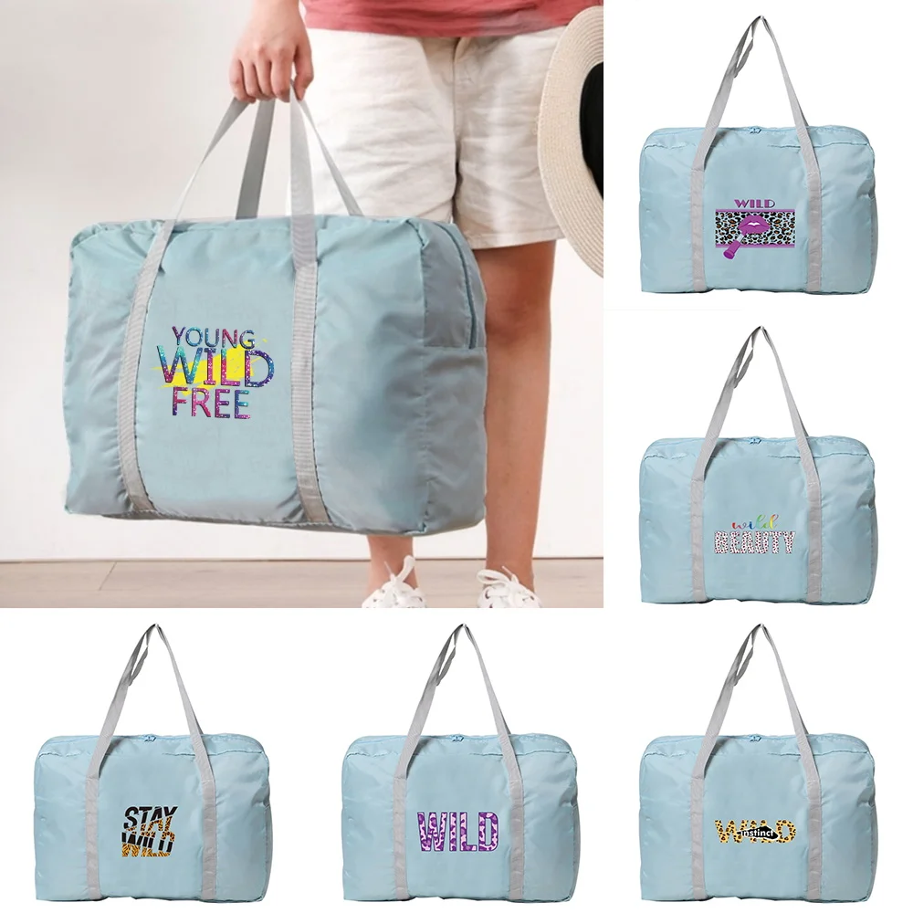

Travel Bag Unisex Foldable Duffle Bag Organizers Large Capacity Packing Cubes Portable Luggage Bag Wild Print Travel Accessories