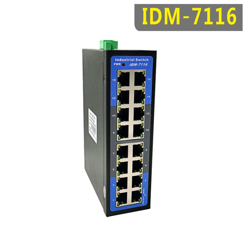 

IDM-7116 Industrial 16 Port 100M Ethernet Switch Non Managed Din-Rail 24V Working at -20 to70 °C