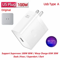 OnePlus Original 100W SuperVOOC Type-A Fast Charging Adapter with 80W USB Cable - 100w US charger (Only charger)
