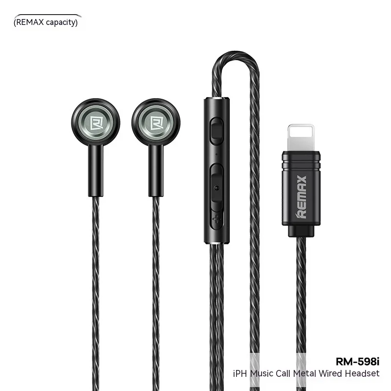 Remax In Ears Metal Earbuds com furo redondo fones de ouvido com fio Tipo C Lightning E Sports Apple Huawei Xiaomi TWS AliExpress