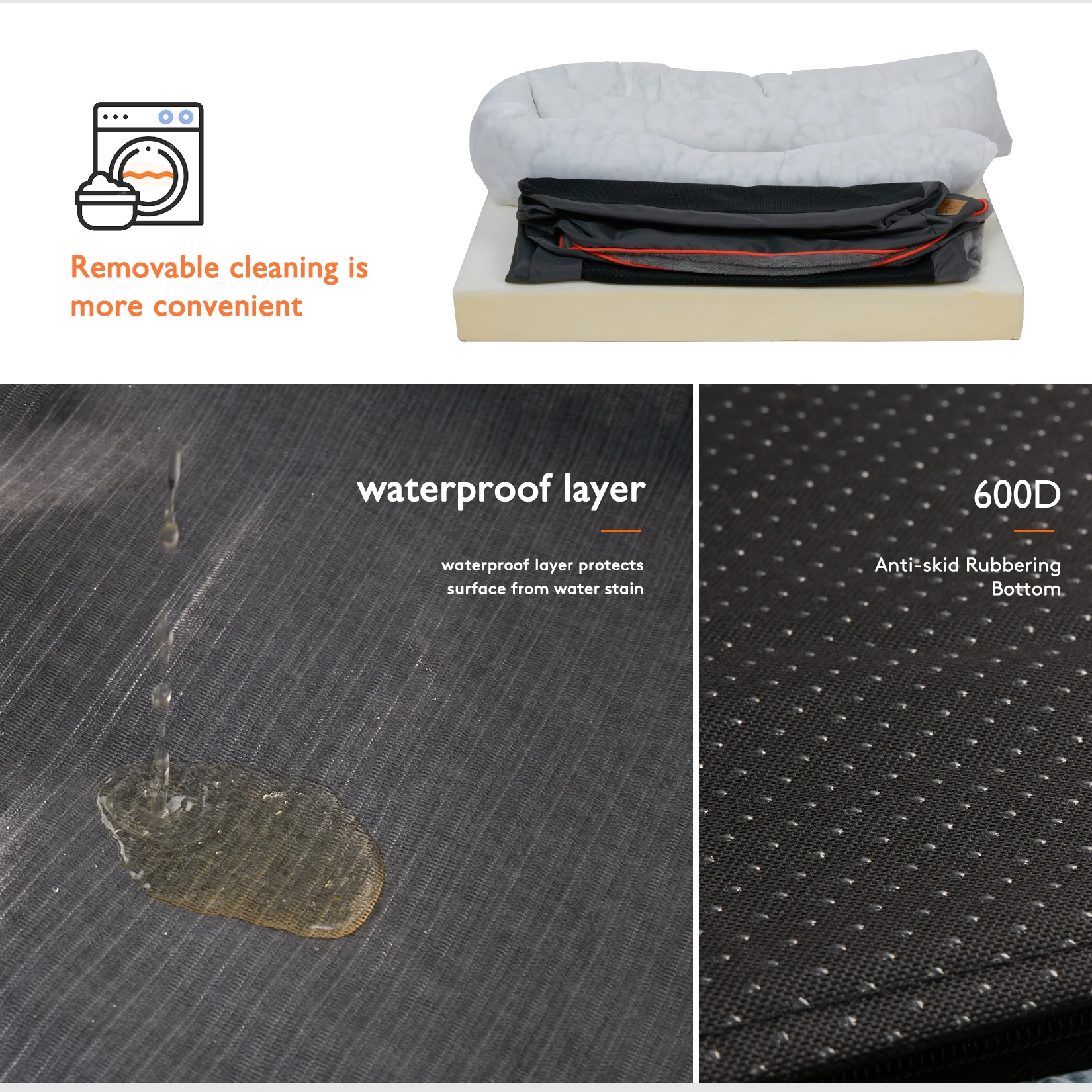 Jumbo Large Orthopedic Dog Bed Memory Foam Quilted Bolstered Pet Sofa Couch Elevated Cushion Warm Waterproof Mattress 5