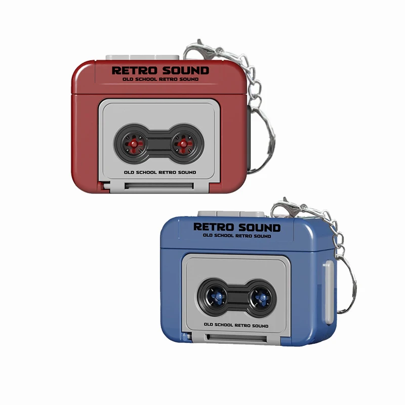 Vintage Mini Cassette Recorder Key Chain – Retro Music Player Keyring Gift