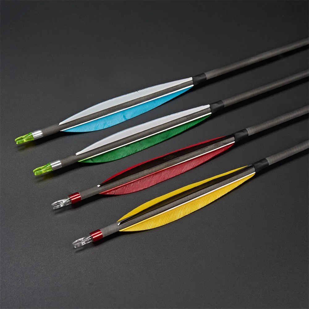 315ArcheryCarbonArrows6TurkeyFeatherExplosionProofRingArrowSportShootingPractice