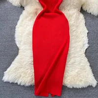 YuooMuoo Spring Summer 2025 Women Dress Elegant Square Collar White Black Knitted Bodycon Dress Korean Office Lady Vestidos - Image 6