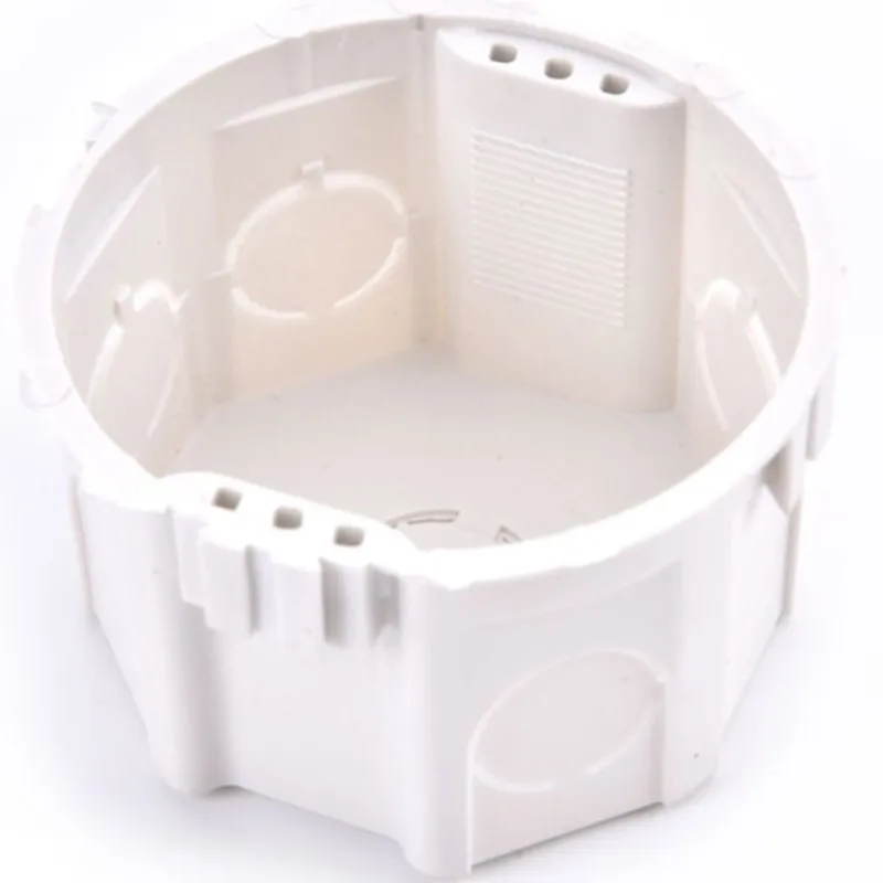 New High Quality PC Material White EU Standard Switch Socket Round Base Cable Box For Wall Mounted Switch Components