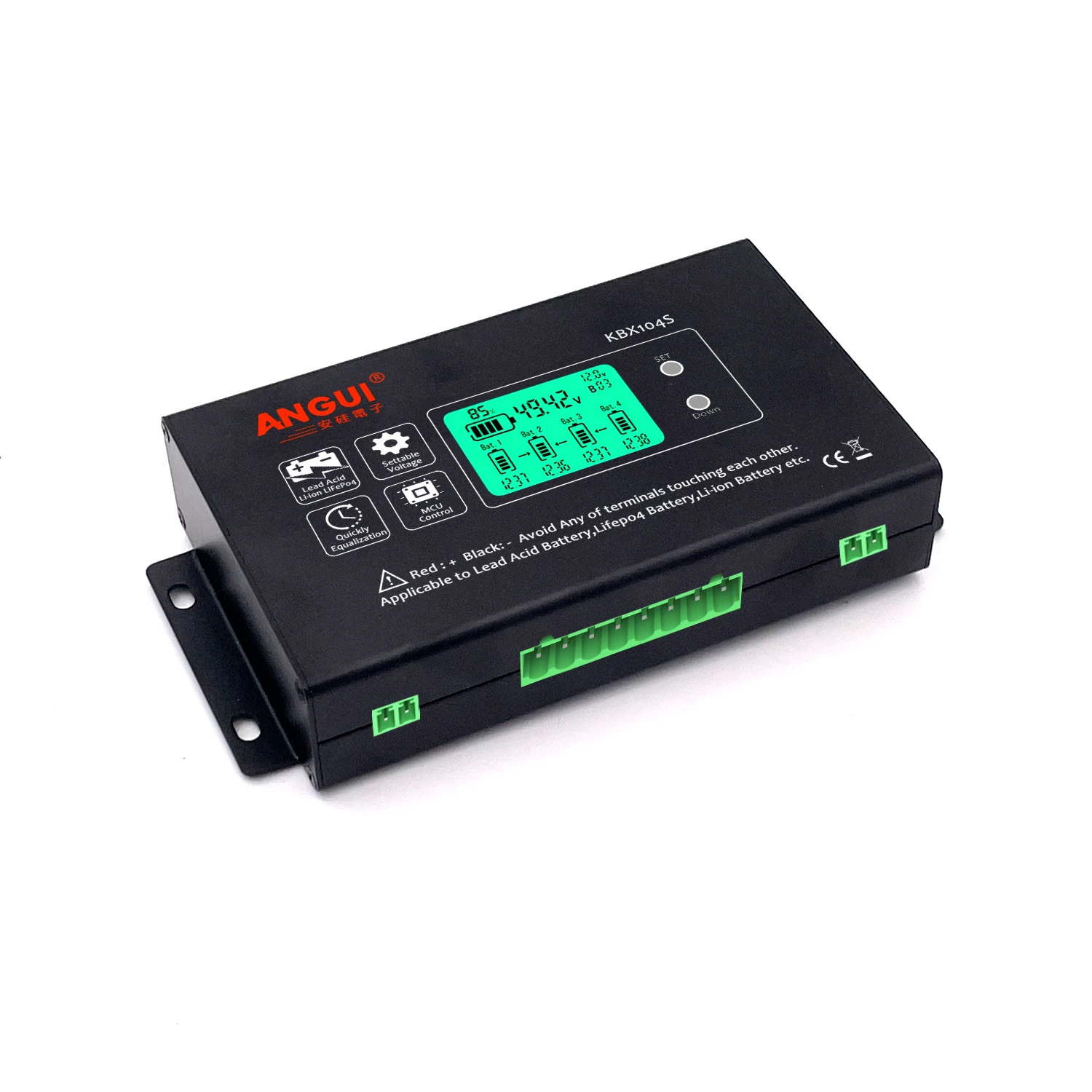 ANGUI KBX102S KBX104S 12V 24V 36V 48V 96 VBattery Equalizer LCD Active Gel AGM Lead Acid Li li-ion LiFePO4 4S 4P