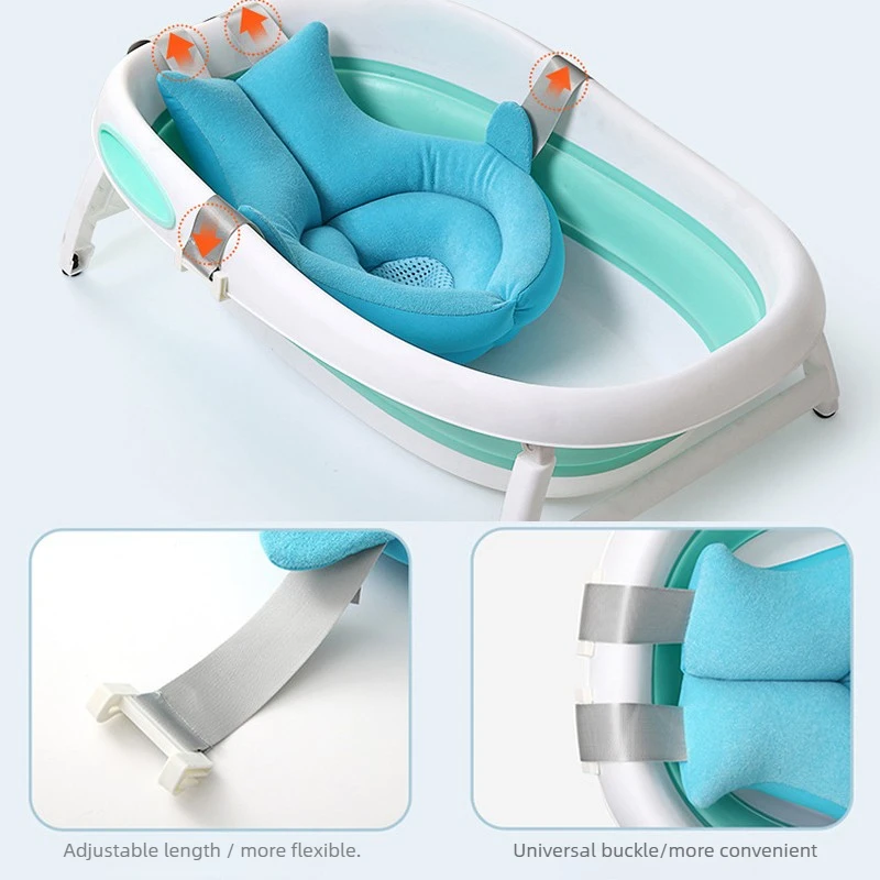 Cuscino da bagno pieghevole a forma di squalo per neonati, tappetino morbido per il bagnetto, vasca portatile, tappetino da gioco per il baby shower. - immagine 3